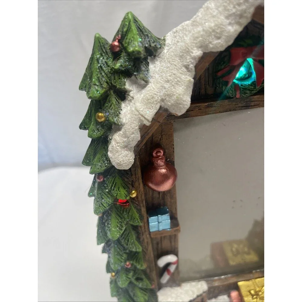 Christmas Themed Photo Frame Lights Blink Santa and Tree Holds 5'' x 7'' Photo